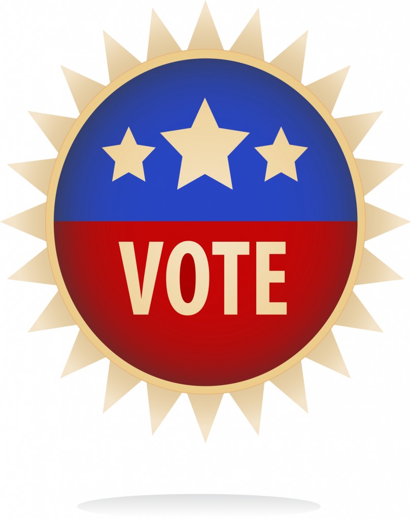 retro vote badge