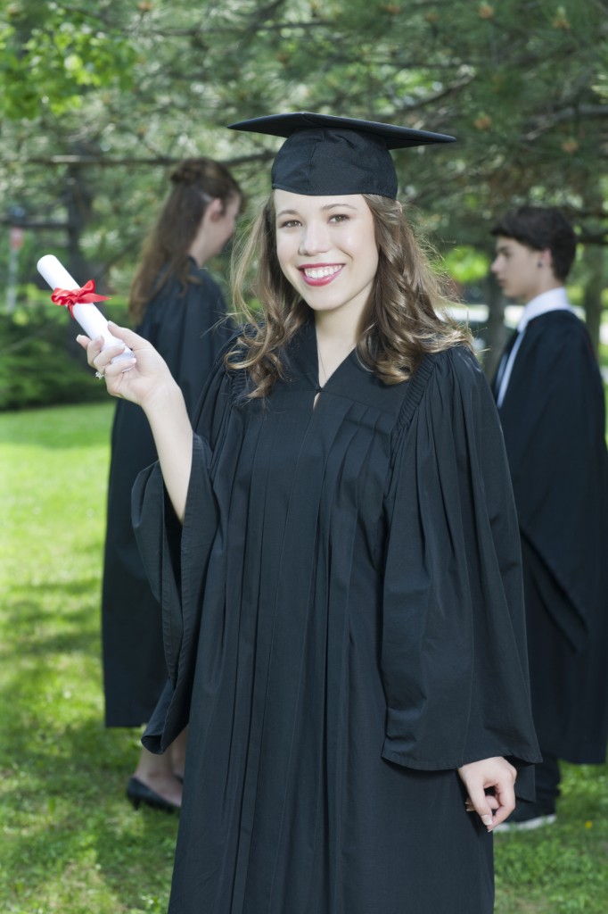 woman on graduation day