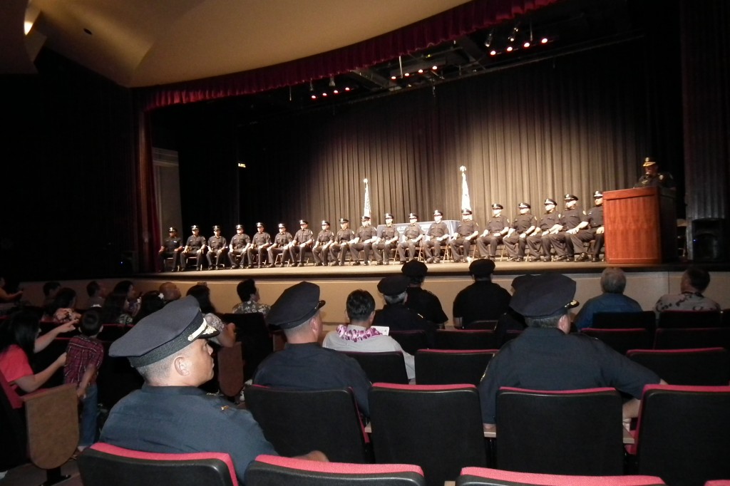 Graduation for the Kaua'i Police Department’s largest recruit class was held yesterday at the Kaua'i War Memorial Convention Hall.