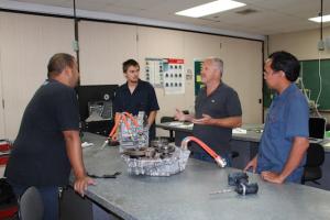 Jack Rosebro with Perfect Sky working with Automotive instructors.