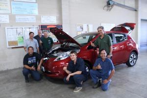 Automotive instructors at the Hybrid/EV train the trainer week long session.