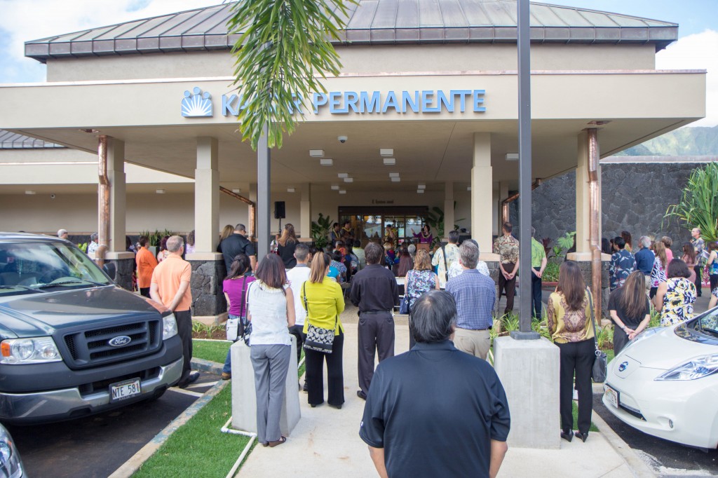 Guests gather during the blessing of Kaiser Permanente's newly renovated Koolau Medical Office. Picture courtesy of Kaiser Permanente Hawaii. 