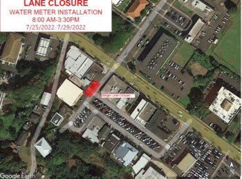 Lane closure for portion of Umi Street in Līhu‘e scheduled July 25 to July 29 ﻿