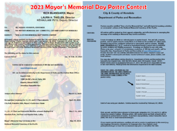Annual Mayor’s Memorial Day Poster Contest now accepting keiki artwork